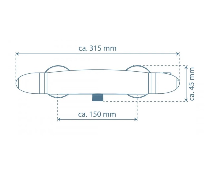 Смеситель для душа Schütte RONDA с термостатом, хром