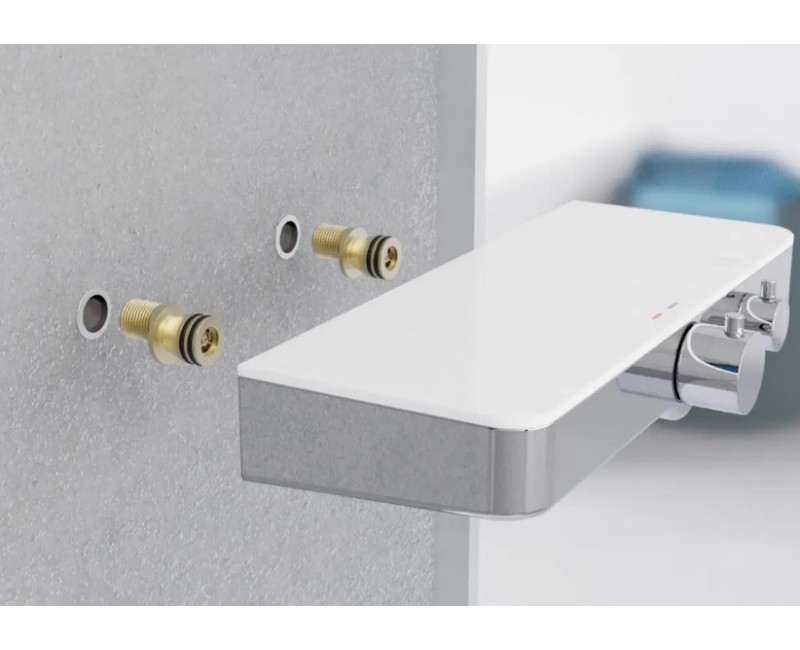 Dušas maisitājs Schütte  Ocean dušas ar termostatus ar stikla plauku hroms/balts