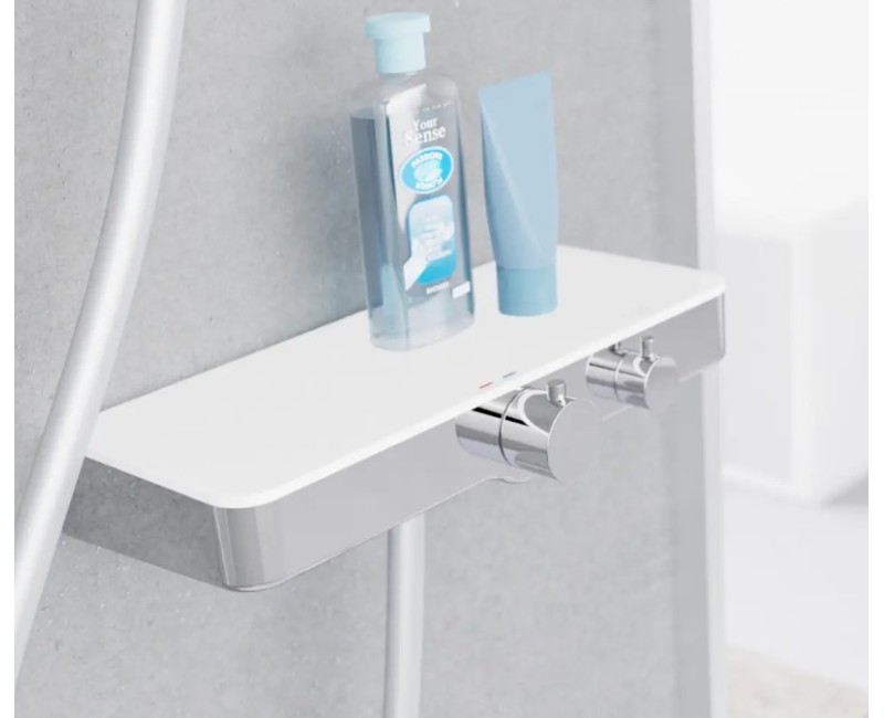 Dušas maisitājs Schütte  Ocean dušas ar termostatus ar stikla plauku hroms/balts