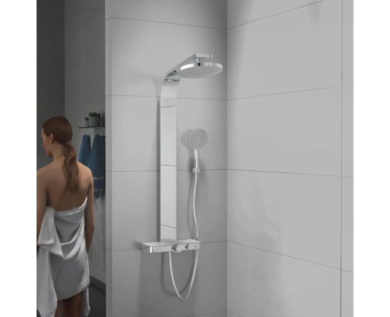 Dušas sistēma Schütte Samoa Rain ar termostatu ø260 hromēta / pelēka