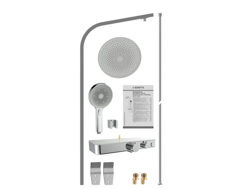 Dušas sistēma Schütte Samoa Rain ar termostatu ø260 hromēta / pelēka