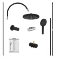 Душевой комплект Schütte Matao Rain с верхним душем 21см хром/черный