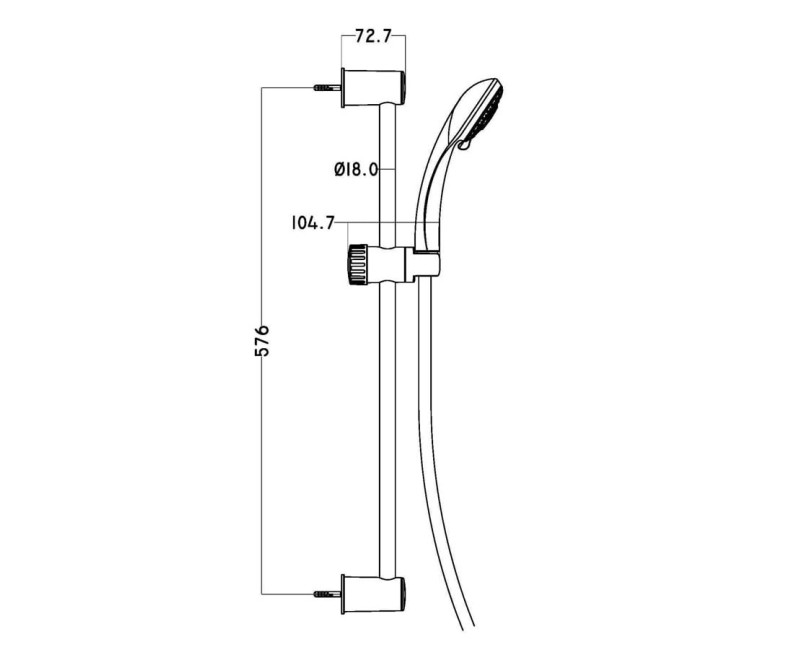Dušas komplekts Schütte Napoli ar stieni, 3 režīmu klausuli, hromēts