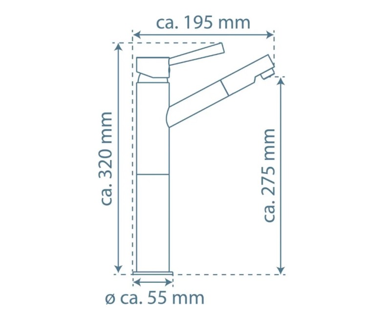 Vannas istabas izlietnes maisītājs Schütte CARLON augstais(320mm)  hromēts