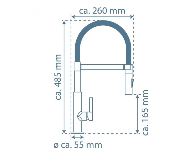 Virtuves maisītājs Schütte Miami ar dušu, melns matēts