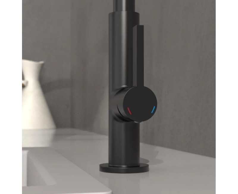 Virtuves maisītājs Schütte Miami ar dušu, melns matēts