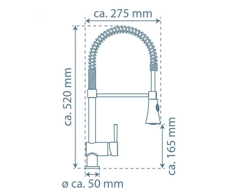 Смеситель для кухни Schütte CARLON с выдвижной головкой, нержавеющая сталь