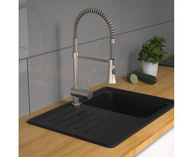 Смеситель для кухни Schütte CARLON с выдвижной головкой, нержавеющая сталь