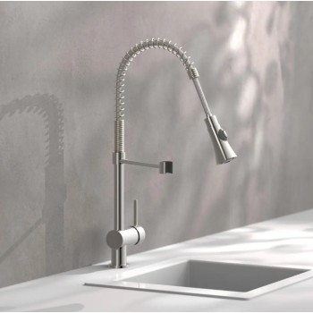 Смеситель для кухни Schütte CARLON с выдвижной головкой, нержавеющая сталь