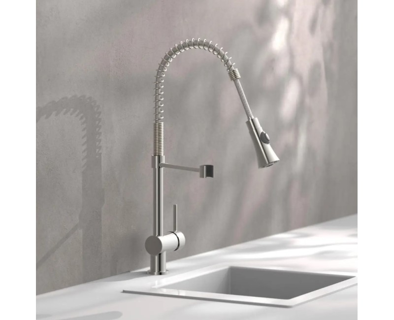 Смеситель для кухни Schütte CARLON с выдвижной головкой, нержавеющая сталь