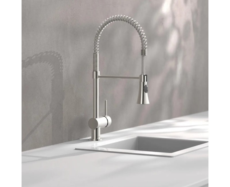 Смеситель для кухни Schütte CARLON с выдвижной головкой, нержавеющая сталь