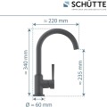 Смеситель для кухни Schütte Cornwall Matt антрацит