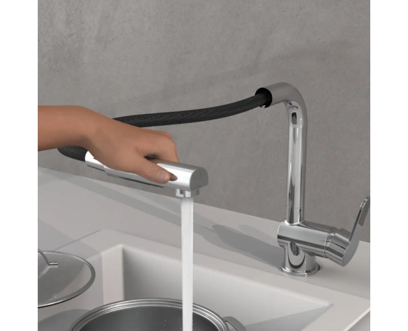 Virtuves maisītājs Schütte London ar izvelkamu galu, hroms