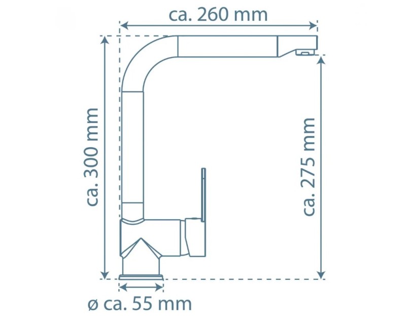 Virtuves maisītājs Schütte Rio hroms augstā izplūde