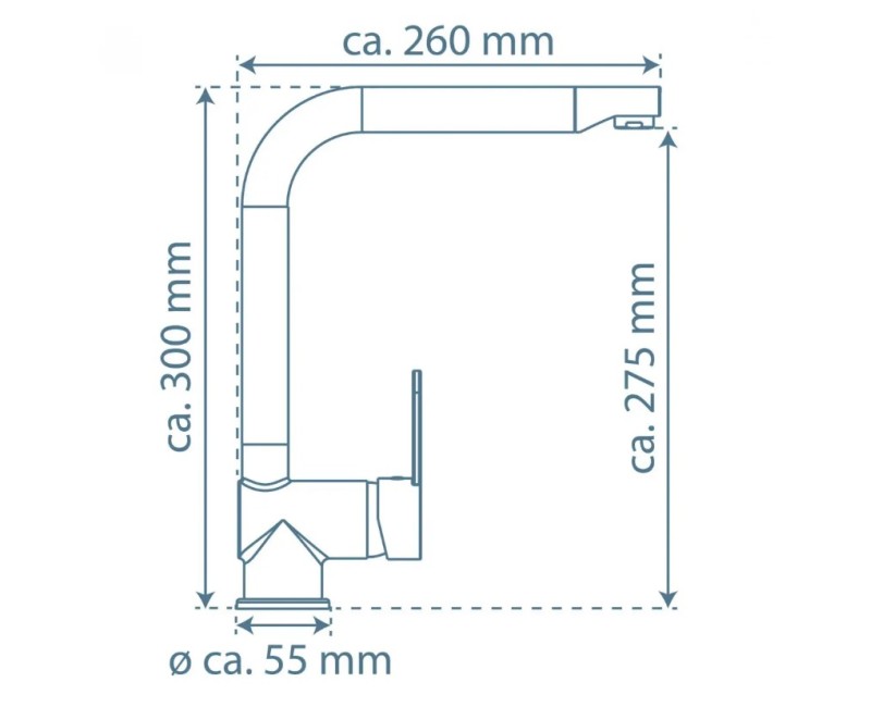 Смеситель для кухни Schütte Rio нержавеющая сталь