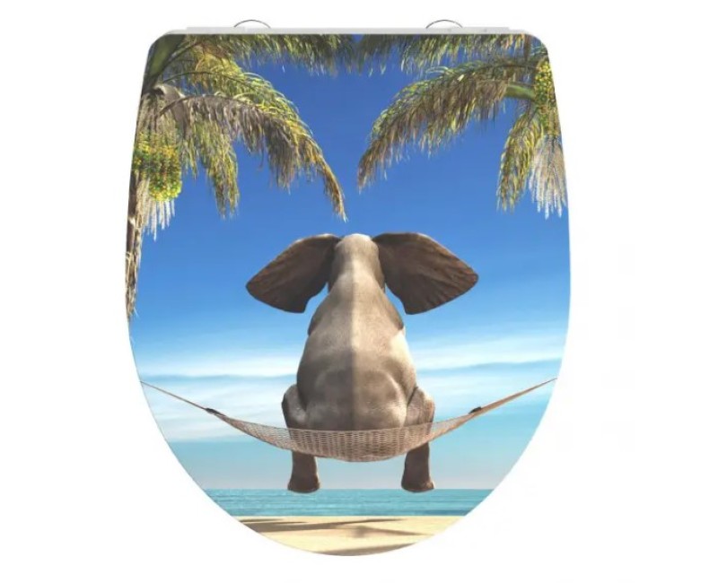 Крышка для унитаза Schütte Happy Elephant Soft Close, HG Duroplast 450x374мм