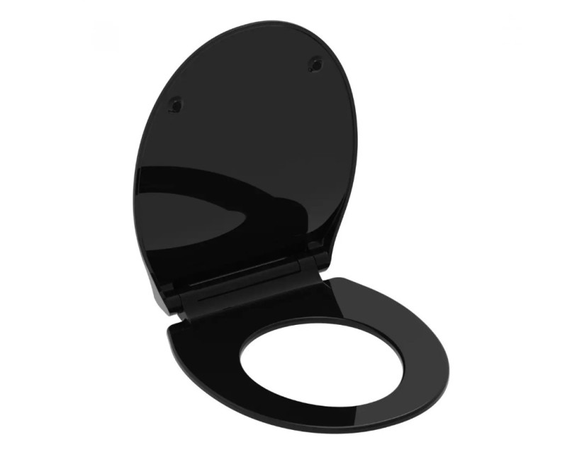 Крышка для унитаза Schütte SLIM, дюропласт с механизмом плавного закрывания, черная