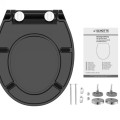 Крышка для унитаза Schütte SLIM, дюропласт с механизмом плавного закрывания, черная