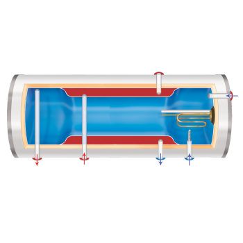 Kombinētais ūdens sildītājs (Boilers) Leov H-100L 2000W horizontāls