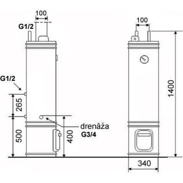Комбинированный водонагреватель (Бойлер) Bandini SX-80L дрова/электричество Комбинированный водонагреватель (Бойлер) Bandini SX-80L дрова/электричество