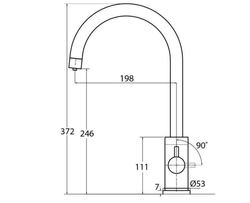 Смеситель для кухонной мойки AQUASANITA SABIADUO, для фильтрованной воды, 601 черный металлик