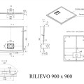 Душевой поддон BLU Rilievo 90x90см