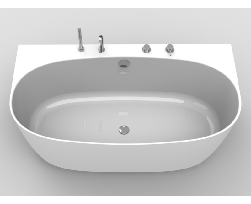 Ванна из каменной массы BLU Nova (с переливом) 157,8 x 86см