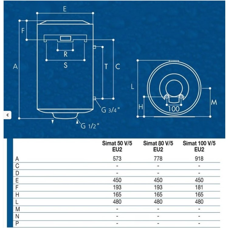 Водонагреватель Ariston SIMAT 80L, вертикальный Водонагреватель Ariston SIMAT 80L, вертикальный