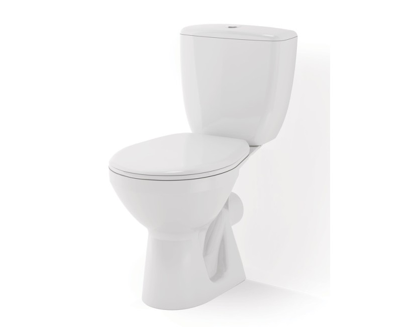 Унитаз Cersanit Mito с горизонтальным выпуском (90°), крышка из полипропилена, белый TK002-005