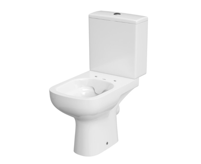 Tualetes Pods Cersanit Colour 575 CleanOn Rimless Ar Horizontālo Izvadu (90°), Soft Close Vāks, Balts (K103-028)