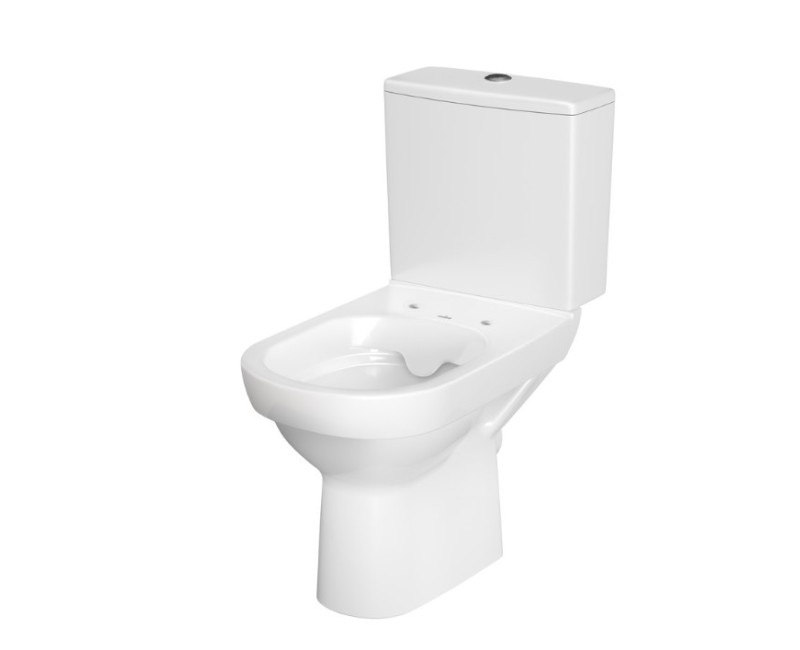 Tualetes Pods Cersanit City 604 New CleanOn 001 Rimless Ar Horizontālo (90°) Izvadi, Soft Close (QR) Vāks, Balts K35-038