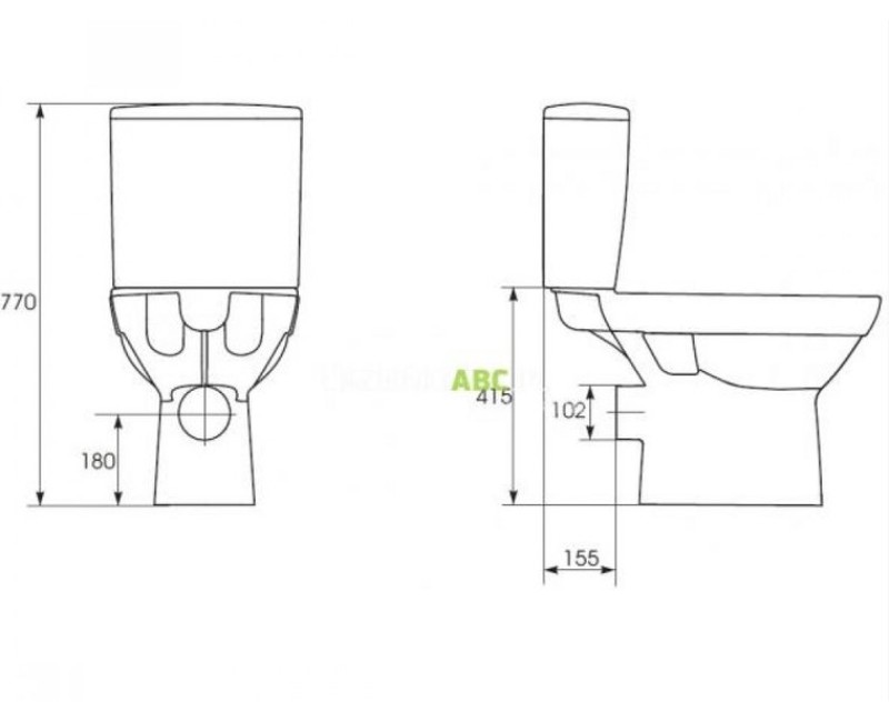 Tualetes Pods Cersanit City 604 New CleanOn 001 Rimless Ar Horizontālo (90°) Izvadi, Soft Close (QR) Vāks, Balts K35-038
