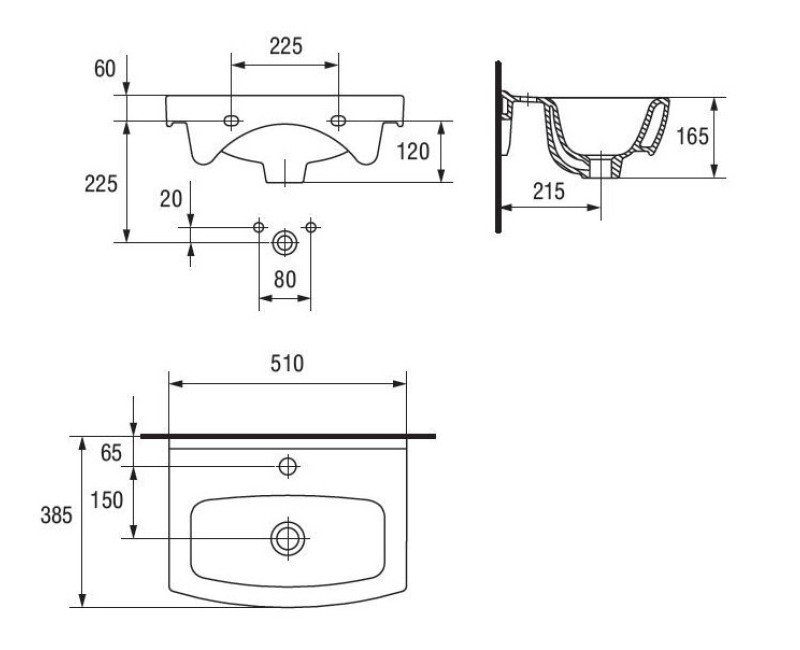 Раковина для ванной комнаты Cersanit Cersania 50x38,5 см, K11-0044
