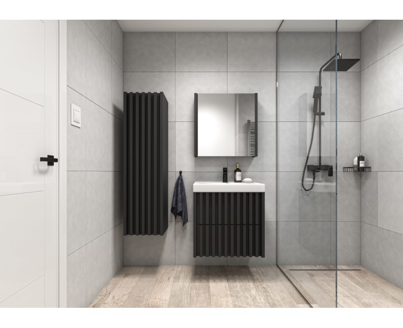 Vannas istabas skapītis Deftrans Tripoli  ar izlietni 60 melns 282-D-06023+1042