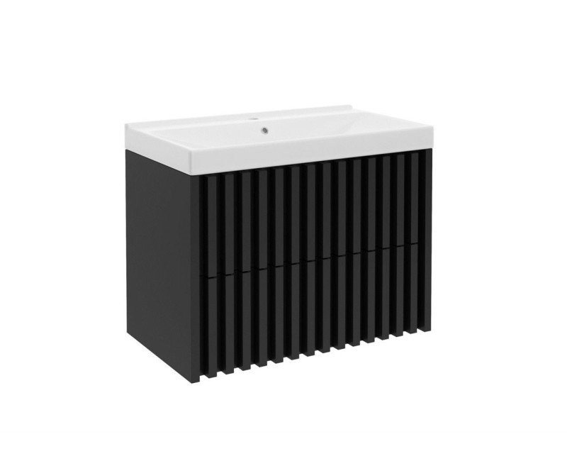 Шкаф для ванной Deftrans Tripoli с раковиной 80 черный 282-D-08017+1044