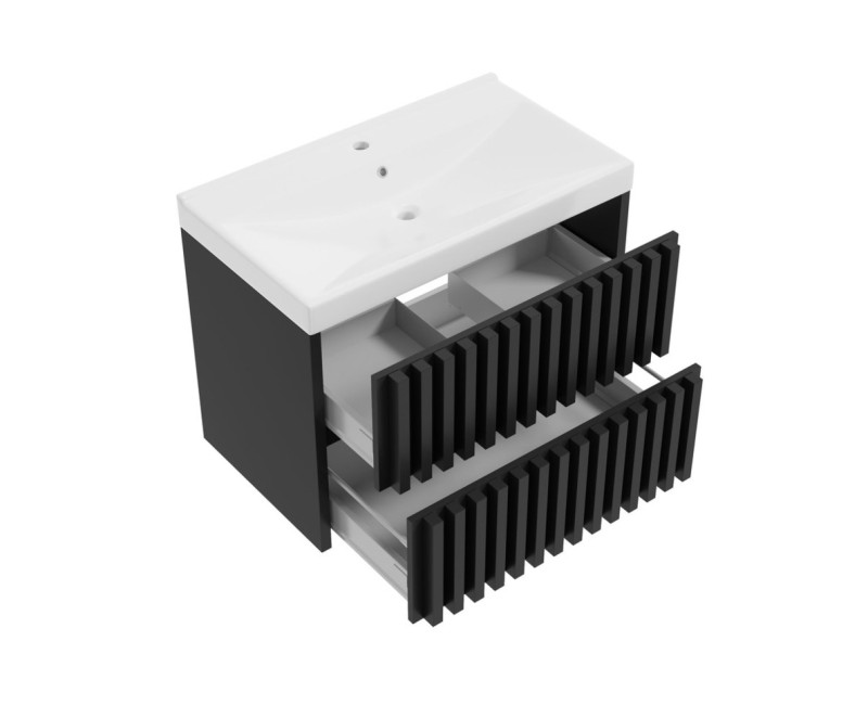Шкаф для ванной Deftrans Tripoli с раковиной 80 черный 282-D-08017+1044