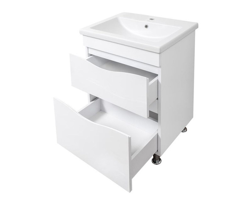 Vannas istabas skapītis Sanservis Smile-60 uz kājām ar izlietni Como-60, Smile New