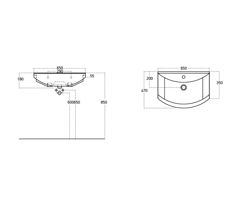 Раковина для ванной Vento Zenon 65