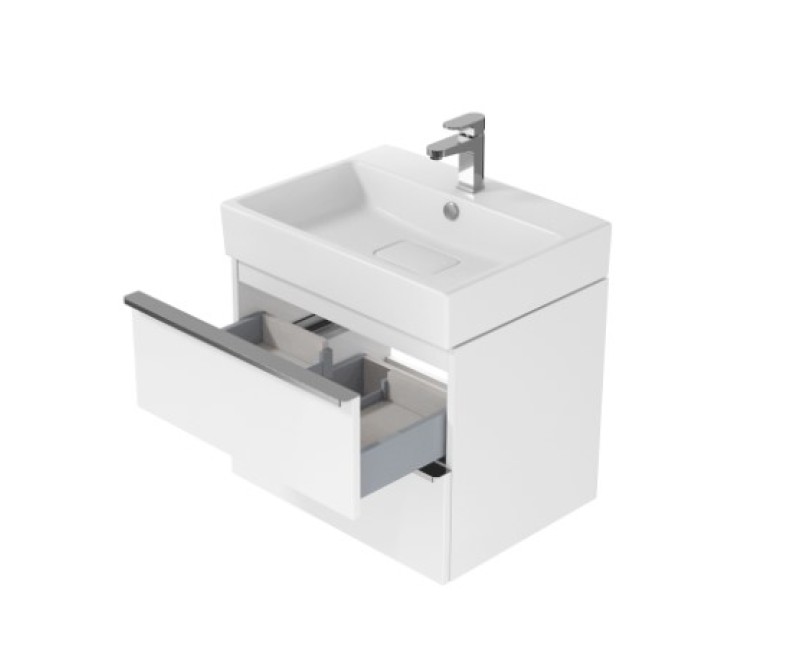 Шкаф для ванной комнаты Cersanit VIRGO с черными ручками 60 S522-018