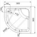 Душевой поддон Schedpol STANDARD L, 90x90x28/41, R550