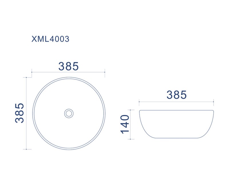 Раковина для ванной Vento SOFIA UP4003-2-U20 белая матовая 385x385x140 мм
