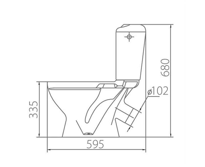 Tualetes pods Kolo Bambi ar PP vāku , ūdens pieslēgums no sāniem, 45gr izvads, 109900UA