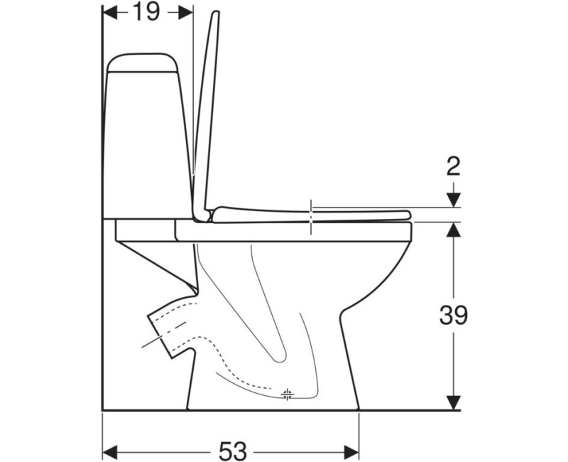 Унитаз SOLO, 45gr, подводка снизу, крышка PP