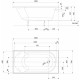 Vanna KOLO OPAL PLUS 140x70 ar kājām, XWP1240000 Vanna KOLO OPAL PLUS 140x70 ar kājām, XWP1240000