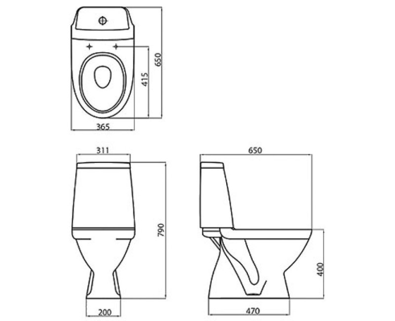 Унитаз MODO, горизонтальное подключение Sofc Close крышка