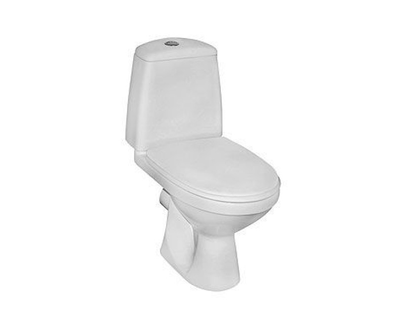 Tualetes pods Kolo Solo ar horizontālu izvadu, tvertne 3/6l ar pievadu no apakšas, cietais vāks