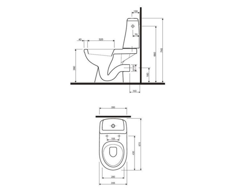 Tualetes pods Kolo Solo ar horizontālu izvadu, tvertne 3/6l ar pievadu no apakšas, cietais vāks