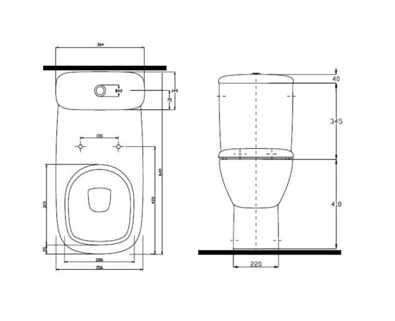 Tualetes pods Kolo Style ar universālu izvadu, tvertne 3/6l ar pievadu no apakšas