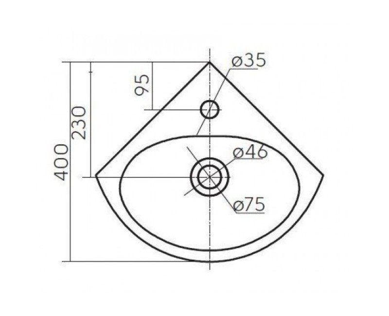 Раковина для ванной угловая KOLO RUNA 35x45