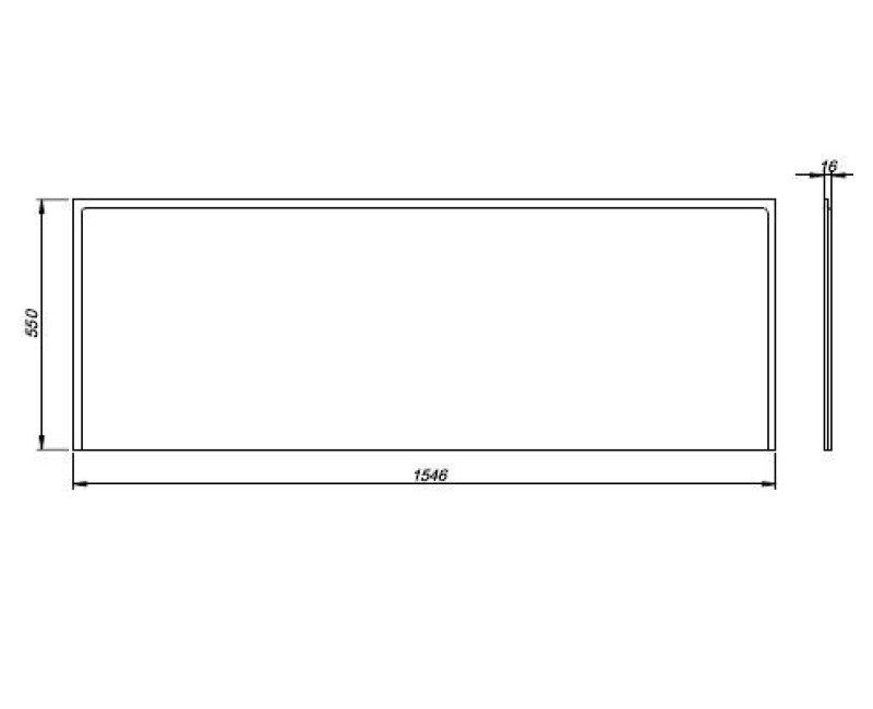 Universāls priekšējais panelis Kolo 160 cm, balts